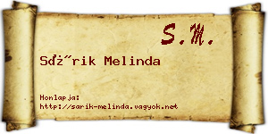 Sárik Melinda névjegykártya